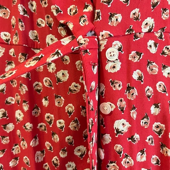 Rouje Red Floral Midi Dress - Picture 6 of 10